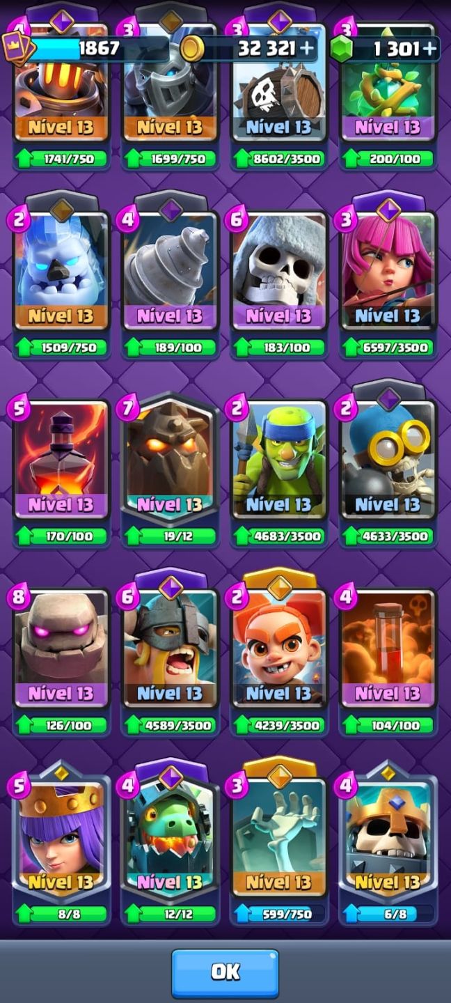 Conta Clash Royale ( MAIOR CAMPEAO )27 Cartas lvl Maximo/26 Evoluções /10 HEROIS