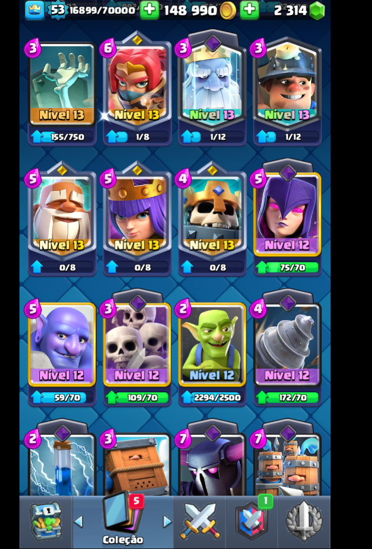 Conta de clash royale muito boa com 9k trofeus