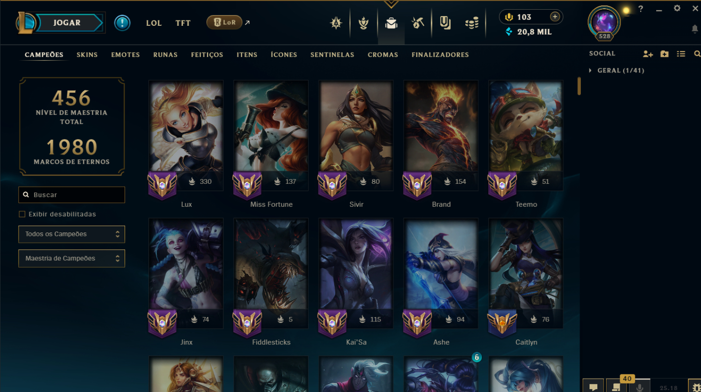 Conta LOL Unranked, Nivel 528, 452 skins, 148 chromas, conta de 2011