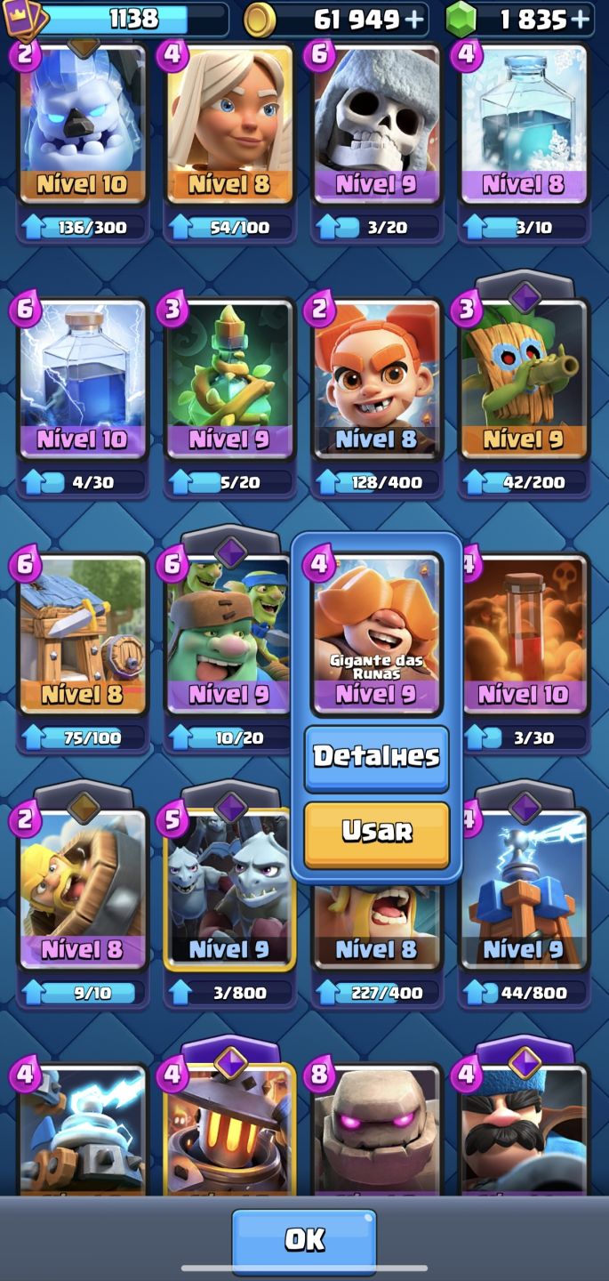 Conta Clash Royale 7709 Troféus | 1.8k Gemas + 61k Ouro | Sem Banimento