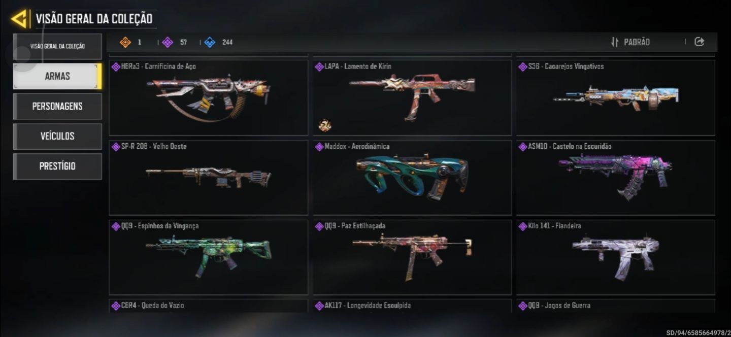 CONTA COD Mobile level 136 - M4 OURO NEGRO REAL + GHOST FURTIVO + 57 ÉPICAS