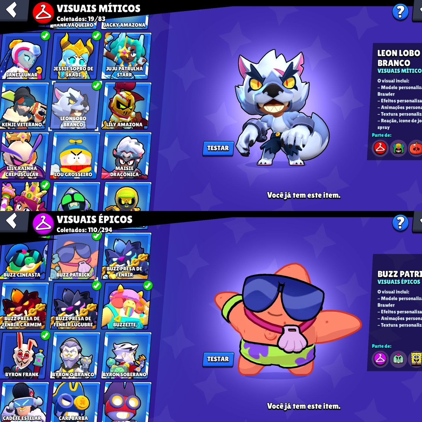 CONTA BRAWL STARS | 81.6K | 107 BRAWLERS | 287 SKINS | FULL ACESSO + DADOS