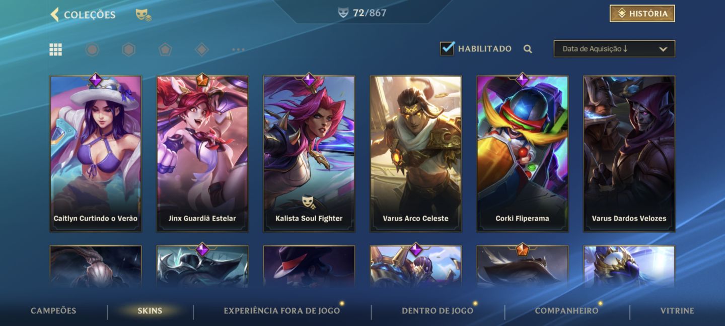 Conta Wild Rift Nv128 Desafiante na última season,com skins tops