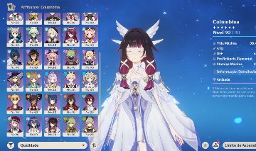 Conta Top Genshin Columbina+bis,Ineffa+bis,Nicole+bis,Zibai+bis AR56 Mid Game