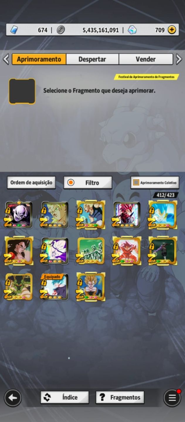 Conta end game com o Goku do mangá com os meta do jogo