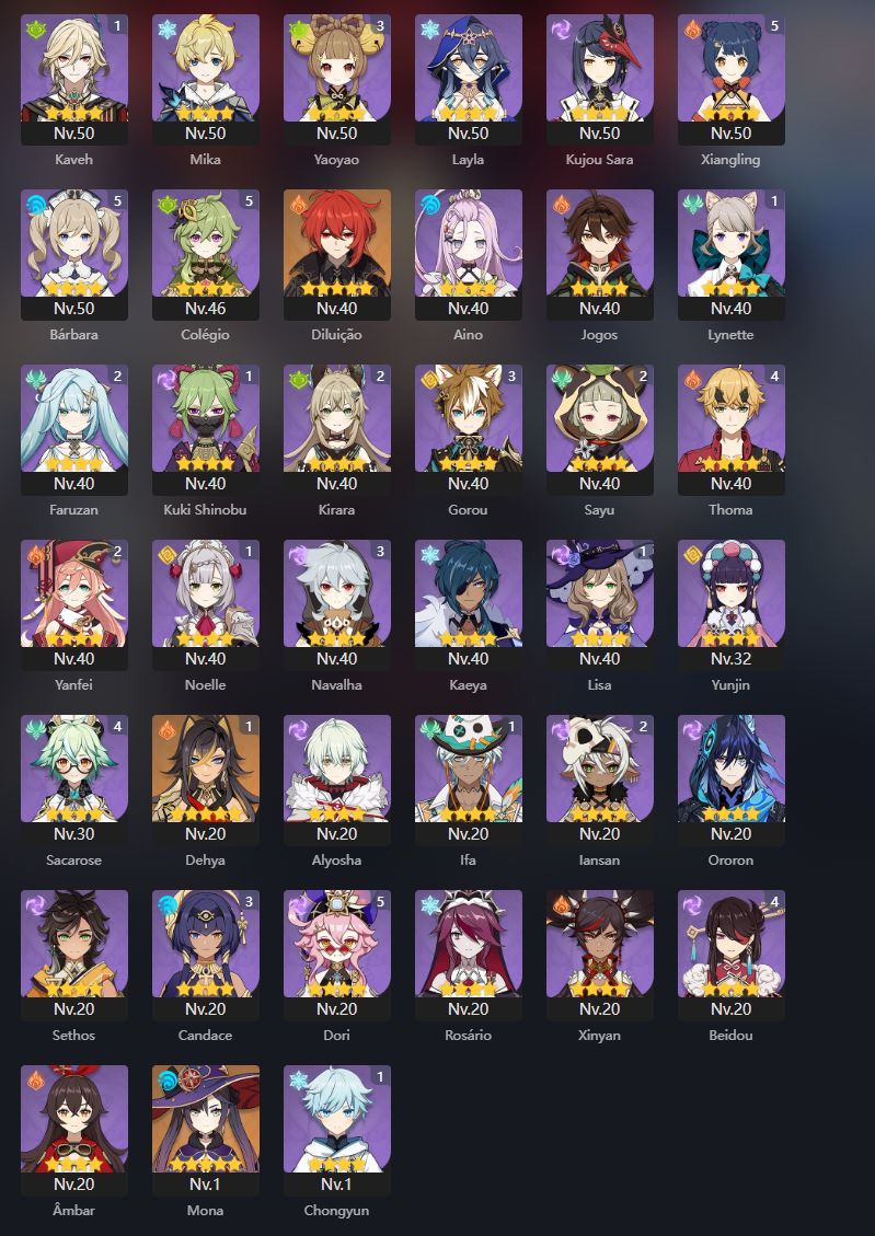 CONTA GENSHIN | ARLECCHINO+ HU TAO+ XILONEN C1 | RAIDEN FURINA NAHIDA MAVUIKA