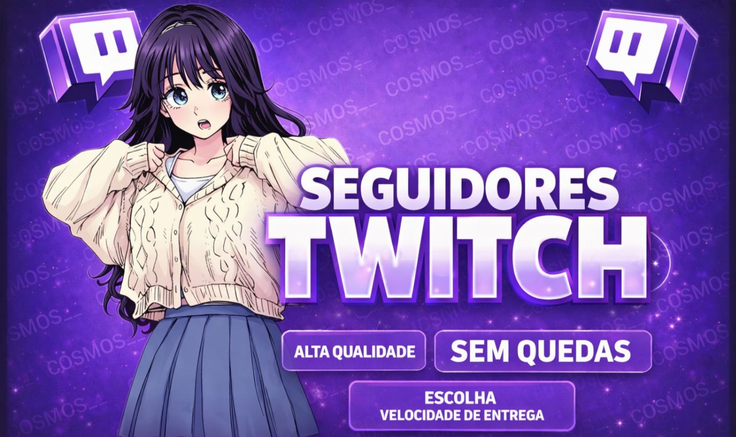 SEGUIDORES TWITCH - Entrega Rápida [MENOR PREÇO]
