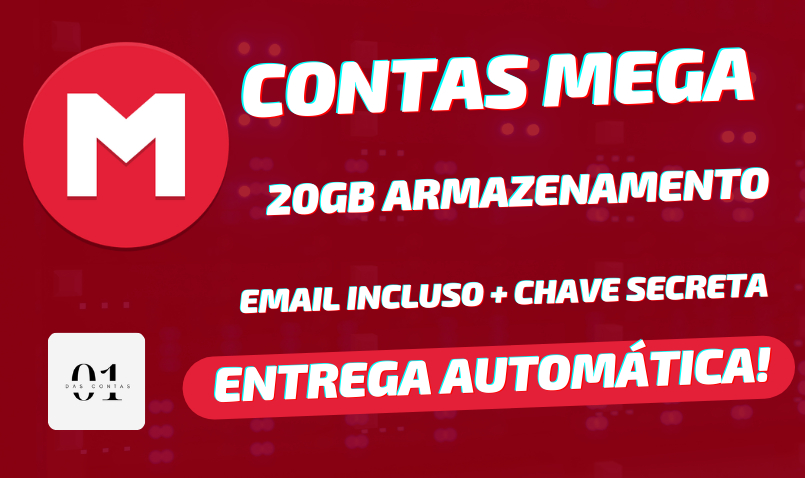 CONTAS MEGA 20GB ARMAZENAMENTO + CHAVE SECRETA + EMAIL INCLUSO [NÃO É PLANO]