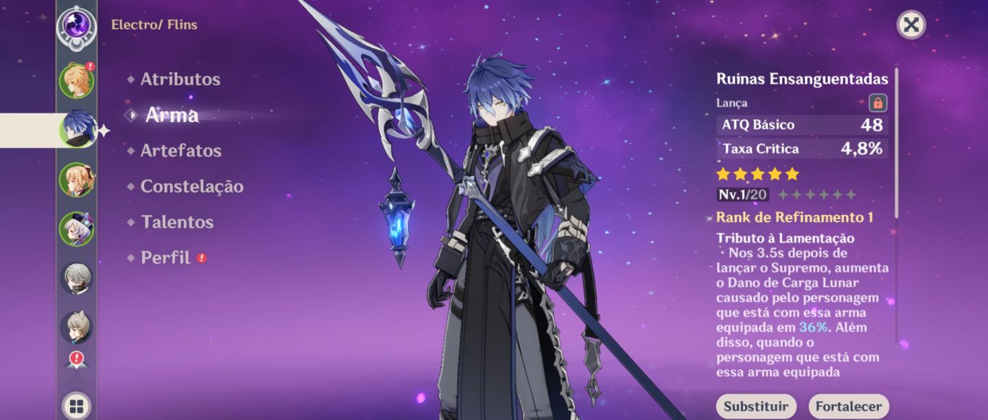 Flins+arma assinatura+ AR 52 +2 armas 5 estrelas
