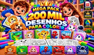 200 Mil Desenhos Para Colorir Infantil - Mega Pack PDF [Entrega-automática]