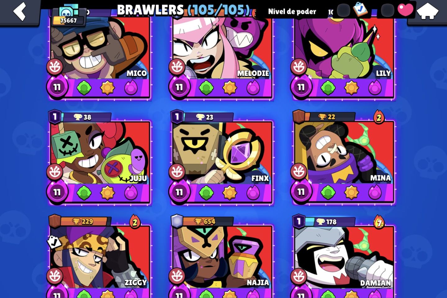 Conta Brawl Stars extremamente upada e antiga ( valor negociável)