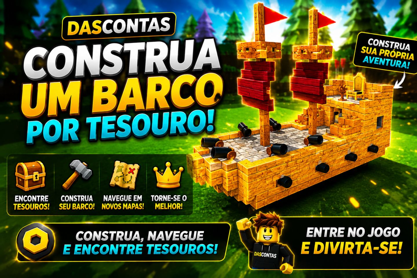 BUILD A BOAT-TODAS AS GAMEPASS-CONSTRUA UM BARCO POR TESOURO-ROBLOX