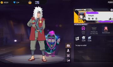 CONTA FREE FIRE COM CONJUNTO JIRAIYA | UMP BOOYAH | CONJUNTO VIBE BORBOLETA