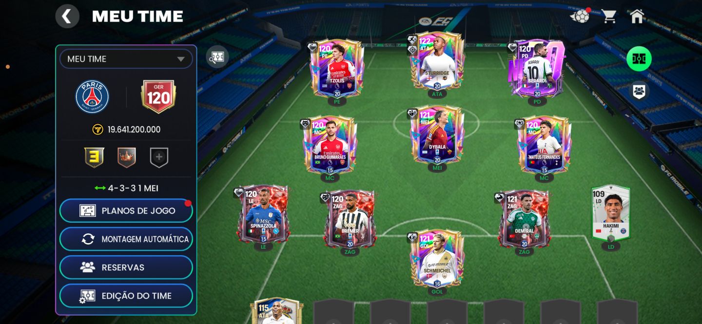 CONTA FC MOBILE EA TIME MONTADO + CARTA 122 STURRIDGE NOVO NO JOGO! + 95,8 MI