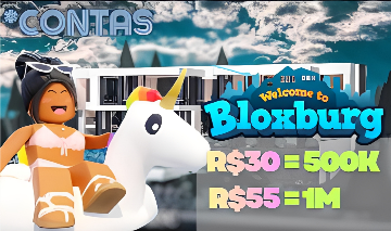 CONTA BLOXBURG COM DINHEIRO (500k ou 1M)
