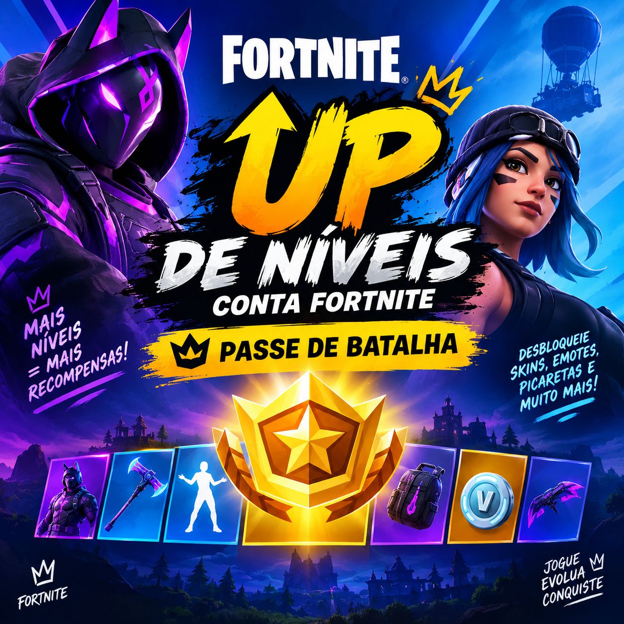 Upo níveis do seu passe da batalha no FORTNITE