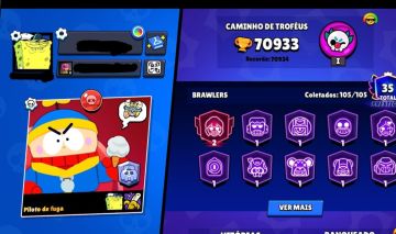 CONTA BRAWL 70K TROFÉUS | 189K OURO | ALL BRAWLERS + 414 GEMAS