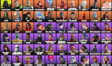 ONTA FORTNITE - Darth Vader, Optimus Prime, Spider-Man, Goku Black | 241 SKINS