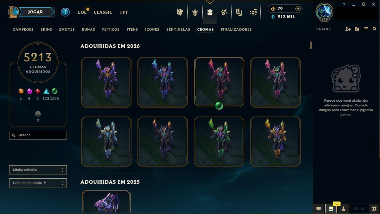 CONTA LEAGUE OF LEGENDS ESMERALDA II 1850 SKINS