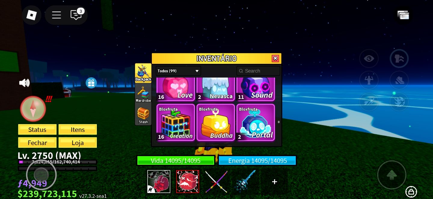 FRUTAS BLOX FRUITS E SKINS/MUTAÇÕES (não são contas)