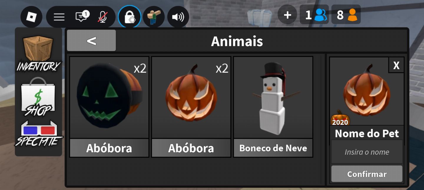 Itens limitados!!! Pet, facas e armas (Murder Mystery 2 MM2)
