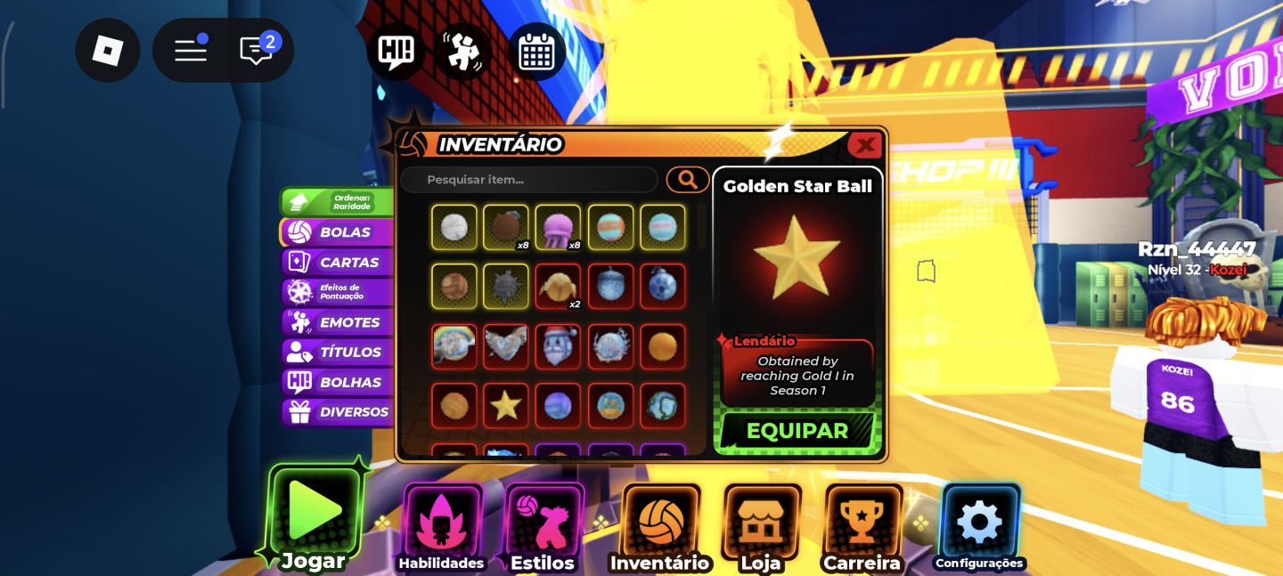 Conta voleibol legends e blox fruits