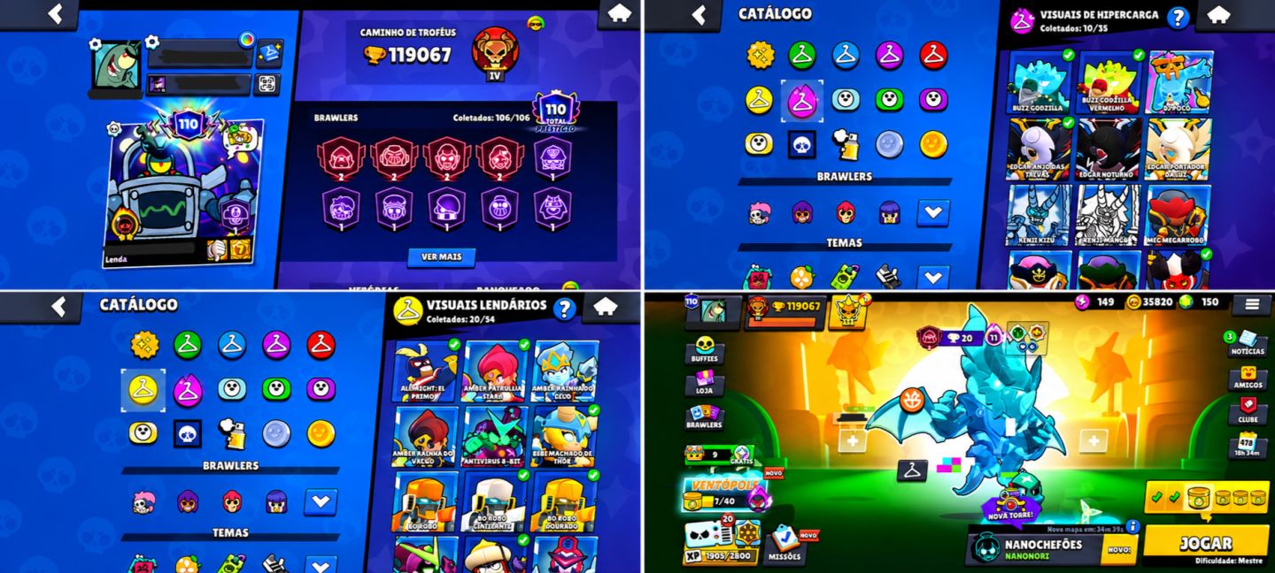 CONTA BRAWL STARS MUITO TOP CRIADA EM 2018