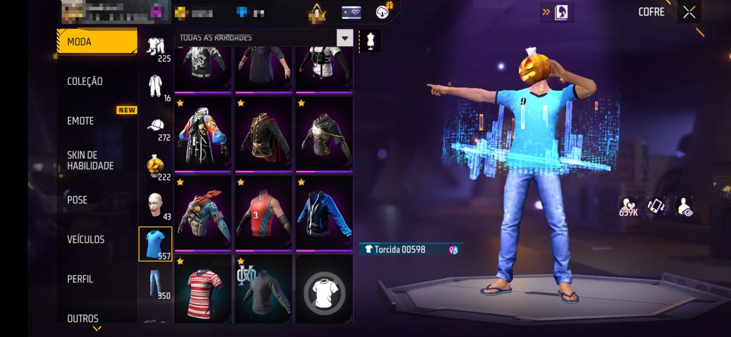 Conta level 75 com UMP Atributada e mais de 1000 roupas