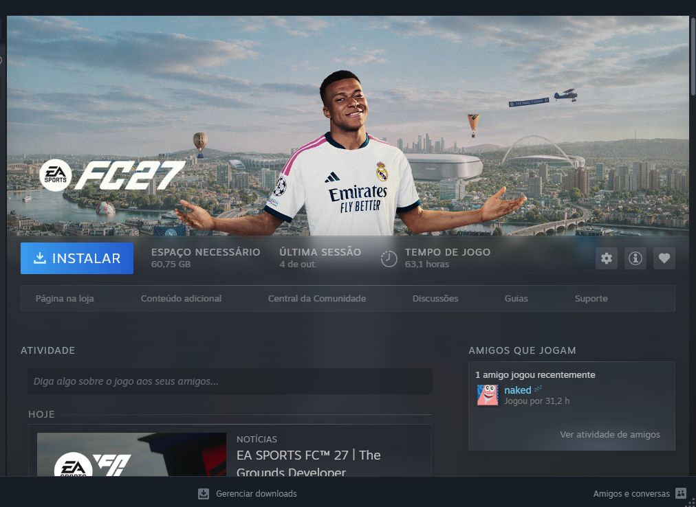 CONTA DE FC 26/27 SÓ SUA E COM VARIAS VARIEDADES DE JOGOS (FULLACESSO)