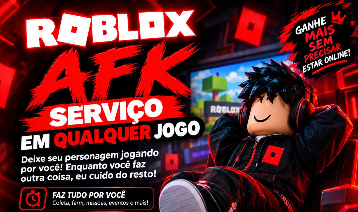 LOJA DE SERVIÇOS ROBLOX ( AFK EM QUALQUER JOGO ) 10% DE DESCONTO
