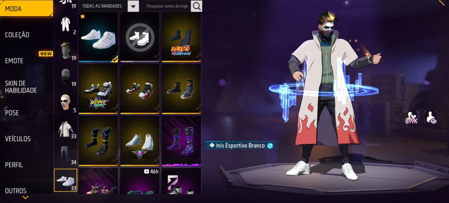 Vendendo conta com o passe booyah queimando tudo , punho lampejo booyah e minato