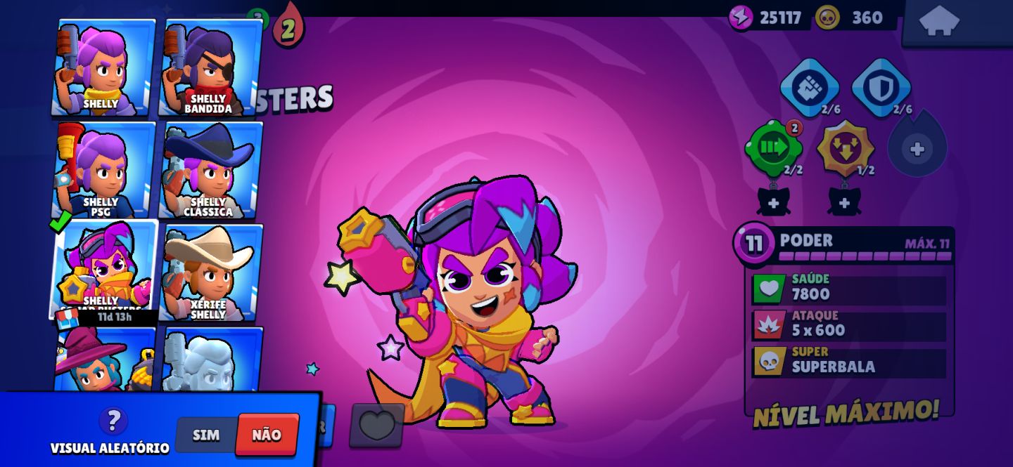 Conta de Brawl Stars com muitas skins