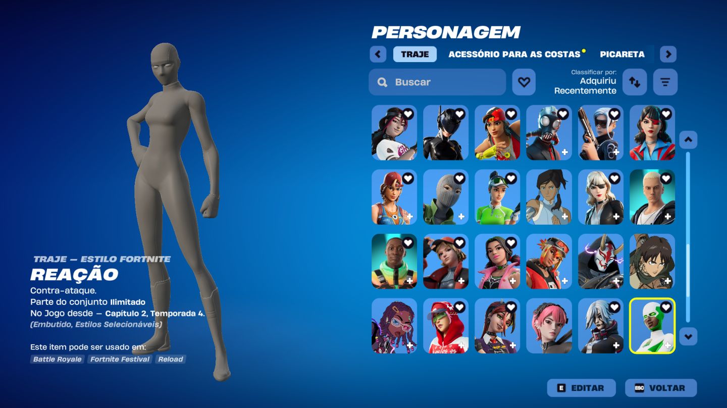 CONTA FORTNITE FULL TRYHARD, MT SKIN DE LOJA