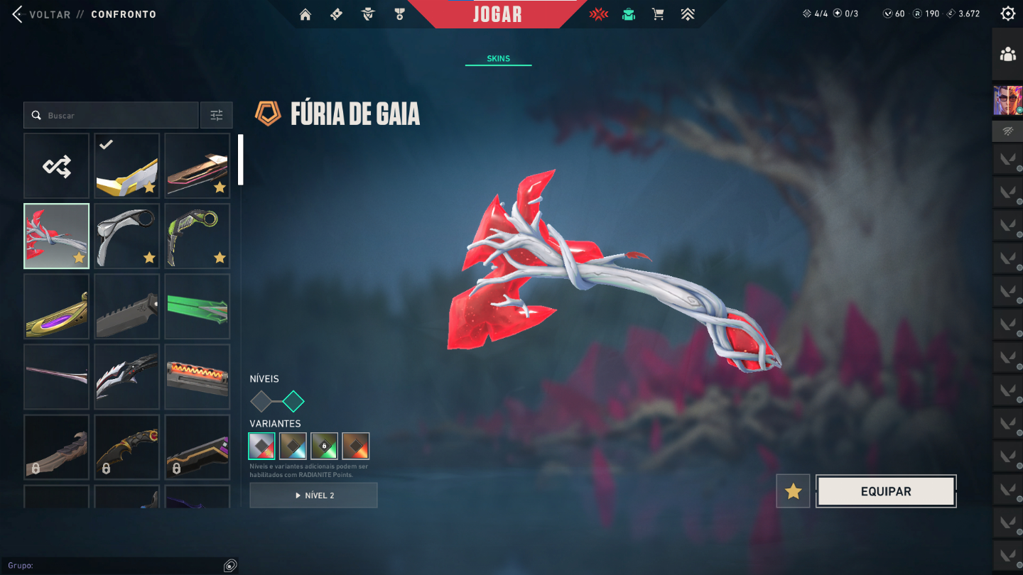 CONTA VALORANT LUXO | KURONAMI, PRELÚDIO, ARAXYS, NETUNO, GAIA E FACAS EXCLUSIVA