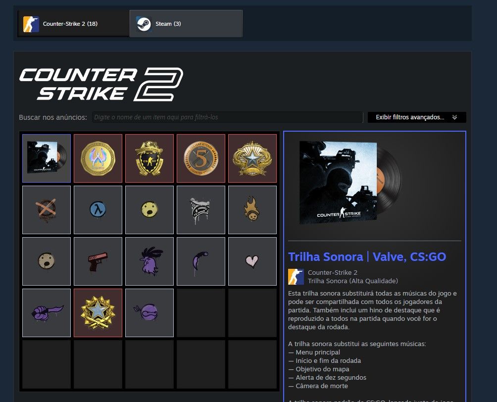 Conta cs2 prime com medalhas + dados