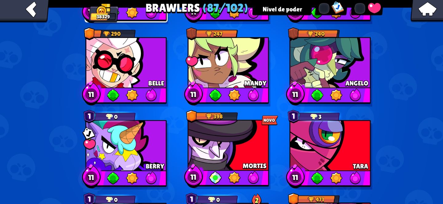 PROMO POR 1 SEMANA!! 87 BRAWLERS (37 LVL 11 / 34 HYPER) E SKINS RARAS!!