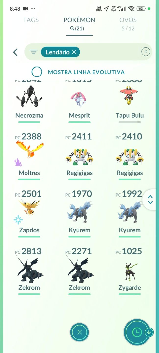 Conta de Pokémon go