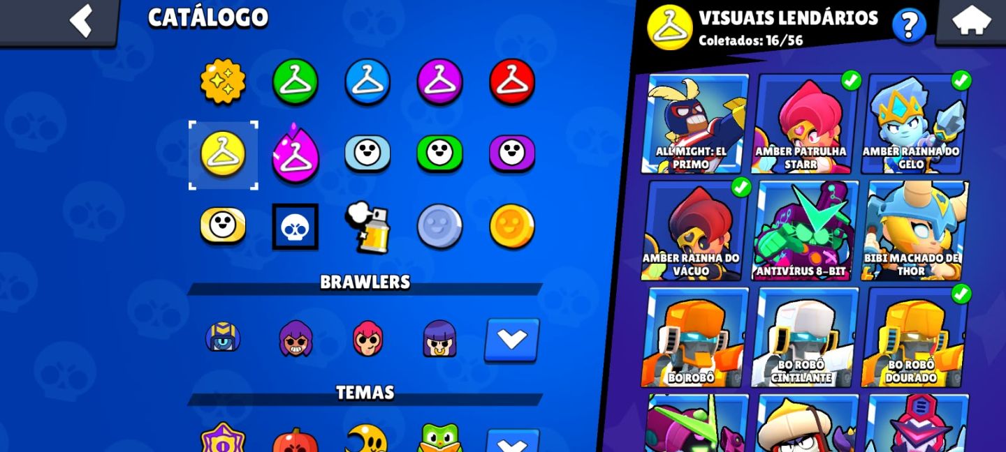 Conta brawl stars,55k trofeus,mtas skins,lendario e fama saturiana 1