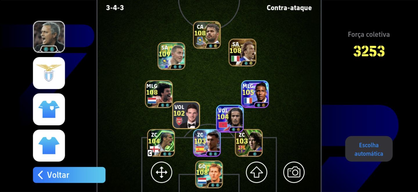 Conta efootball- Gullit (108) Hazard (109) Del Piero Big time (108) Olise (105)