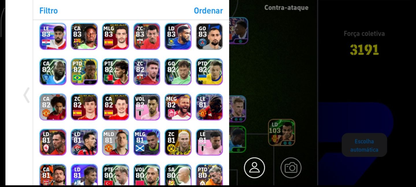 Conta eFootball TOP | Buffon 105, Neymar BT, Cafu 103, Pack França