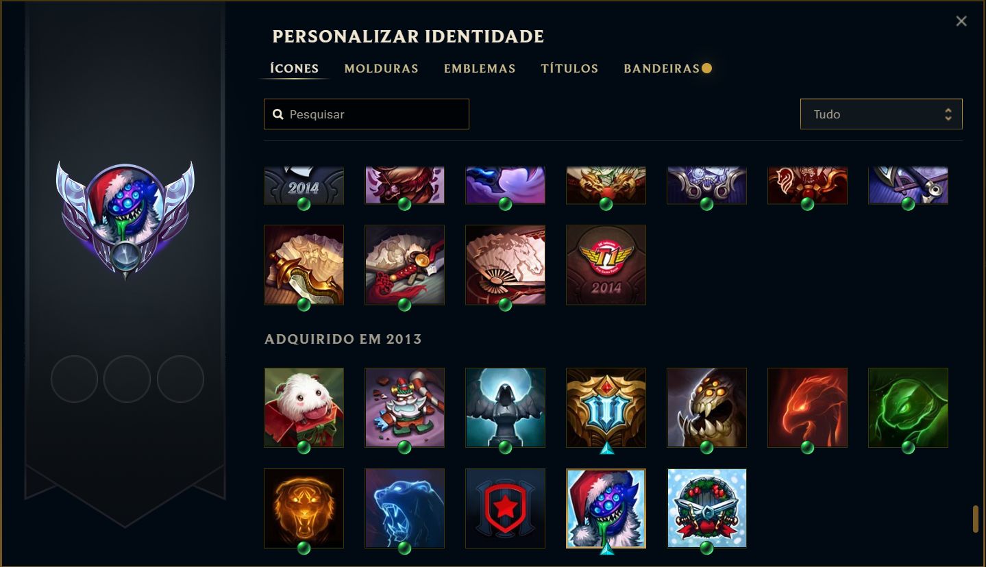 Conta LOL - 361 Skins - ícones antigos