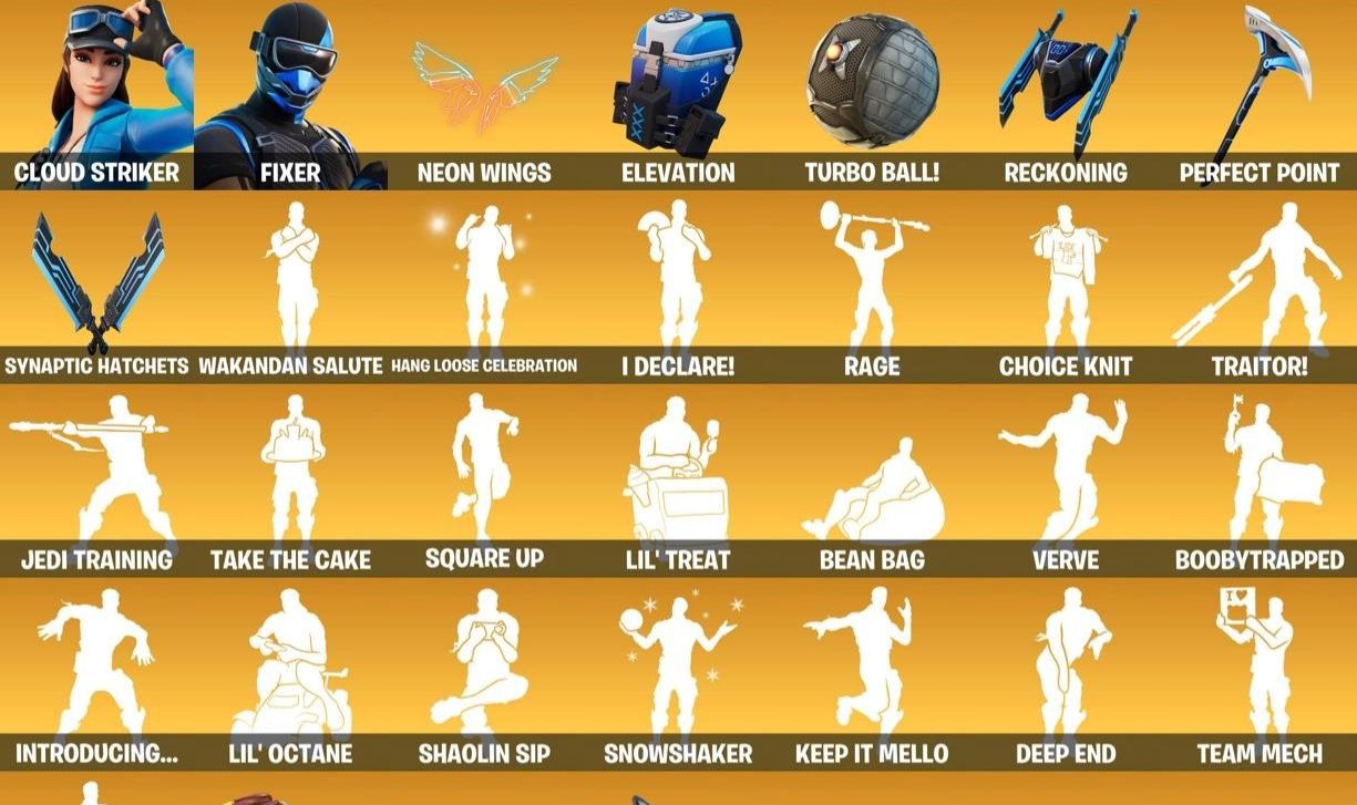 CONTA FORTNITE COM CLOUD STRIKER, LARA CROFT, TONY STARK, FICER & 90 SKINS