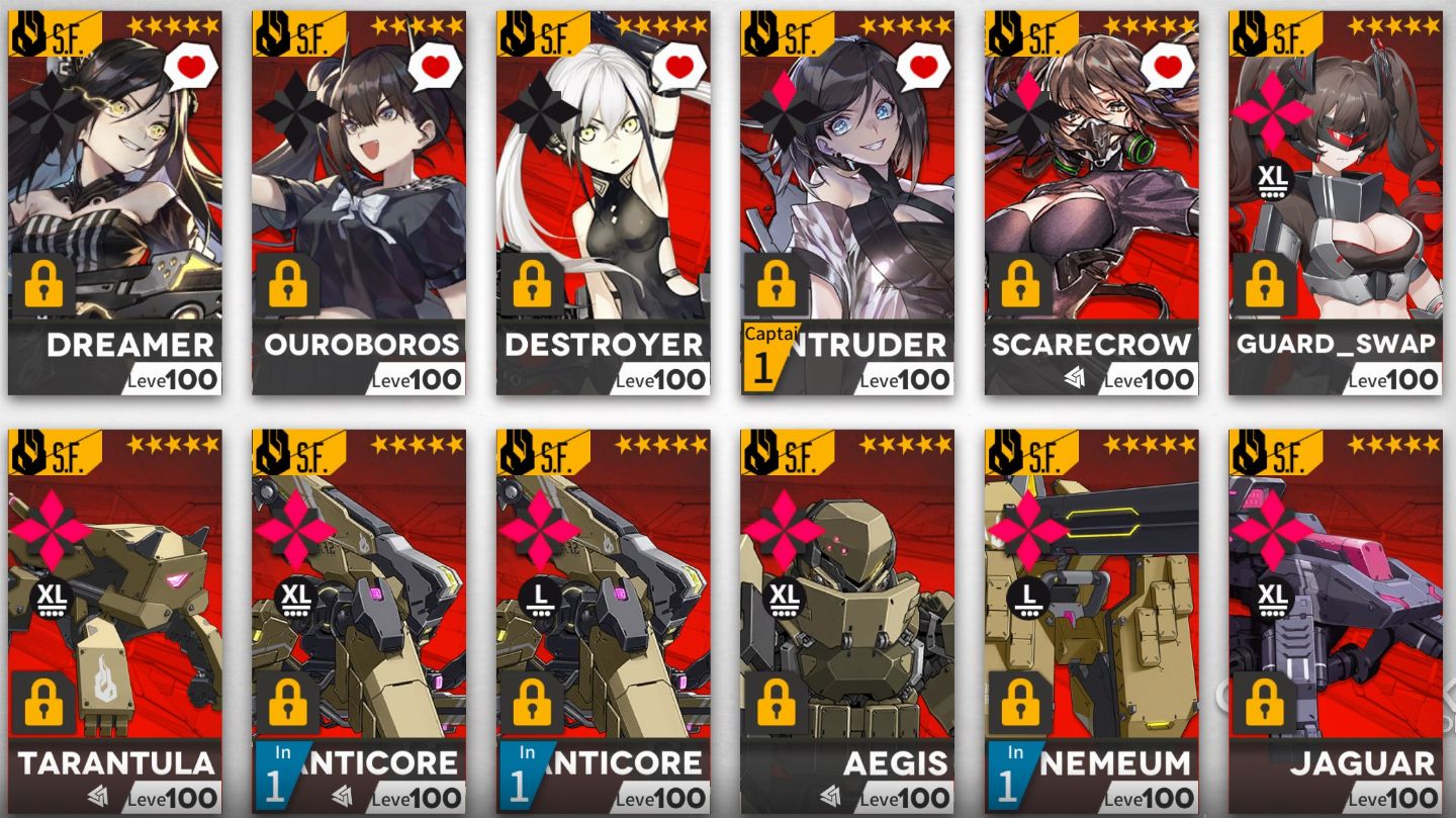 [GFL1] Girls Frontline Conta Nível 125 | 5 Collab | SF Bosses | HOC Max | Fairys