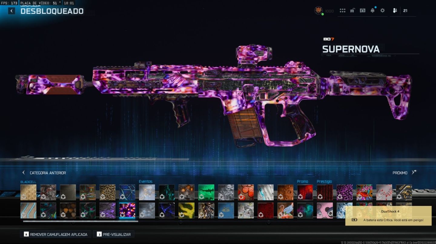 CONTA COD WARZONE COM MUITA SKIN
