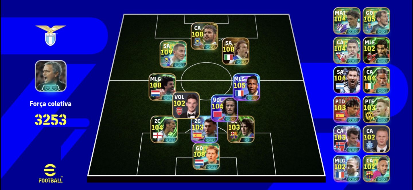 Conta efootball- Gullit (108) Hazard (109) Del Piero Big time (108) Olise (105)