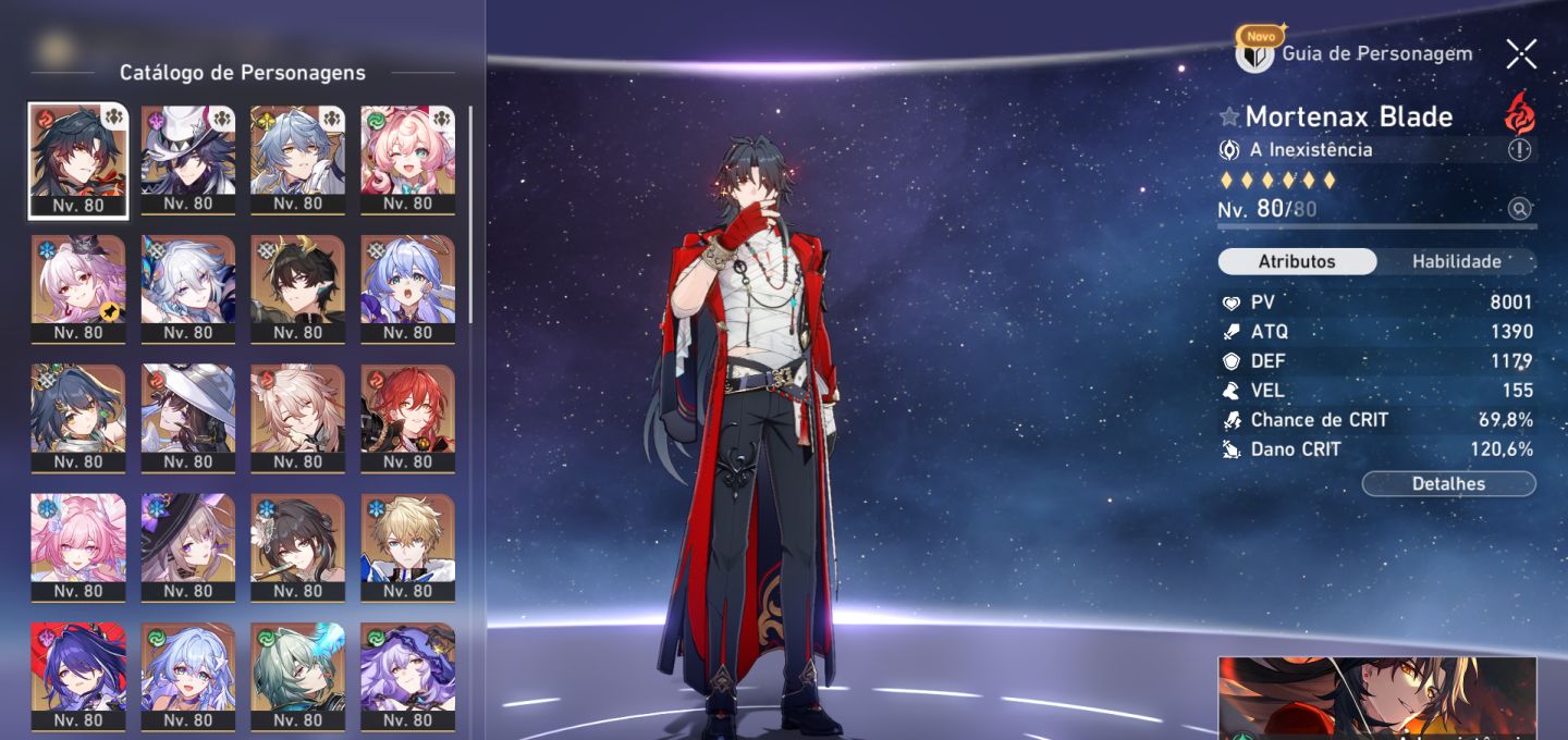 Conta Endgame Honkai + ZZZ todos os personagens bem buildados
