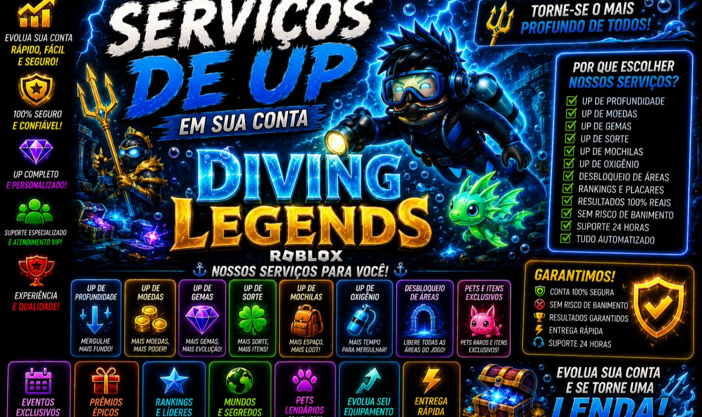 SERVIÇOS DE UP EM SUA CONTA DIVING LEGENDS | ROBLOX