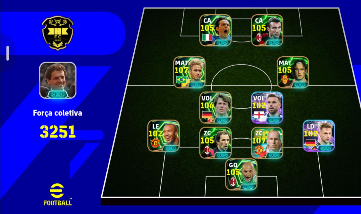 CONTA EFOOTBALL MOBILE CONFIÁVEL | FORÇA 3251 | NEYMAR 107, RONALDINHO, MESSI