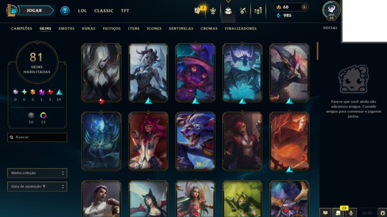 Conta 2014 com 80 champs e 41 skins