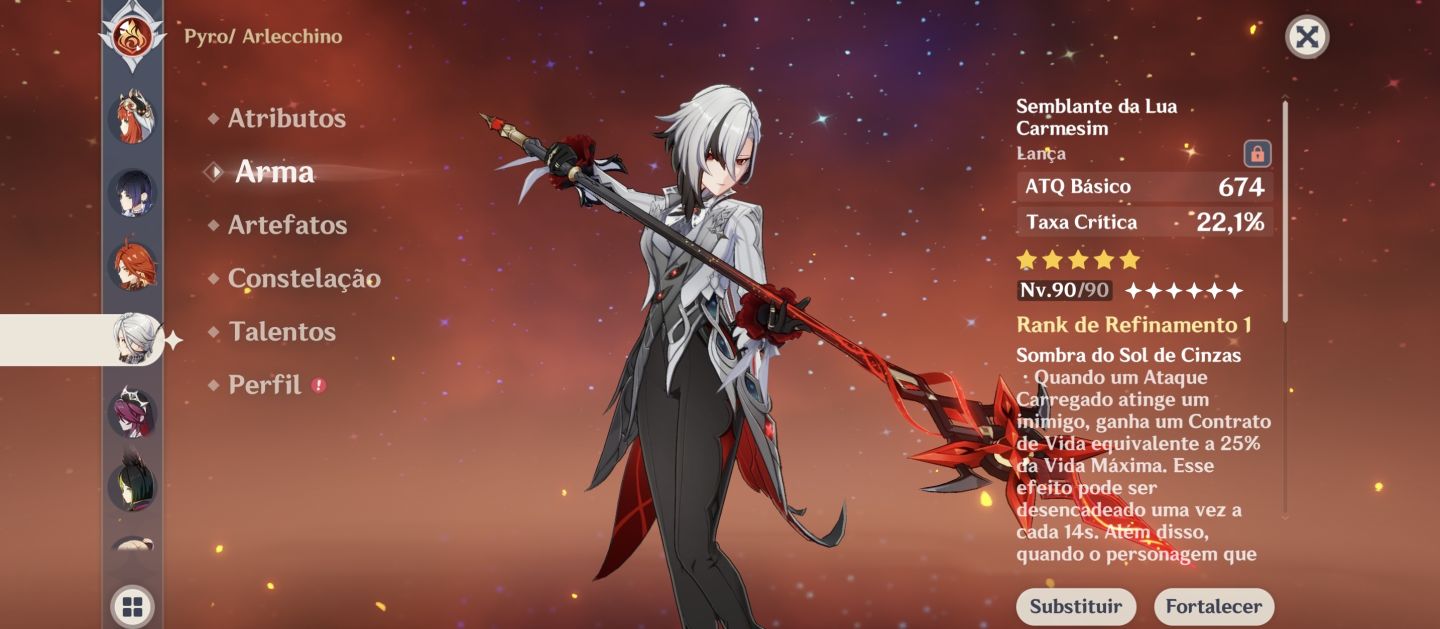 Conta Genshin Impact com ótimo elenco